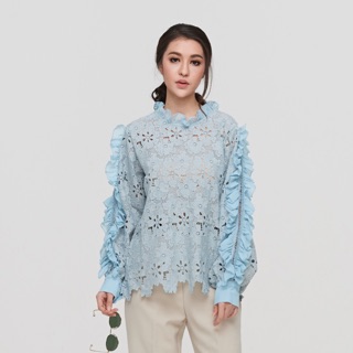 • Baby Blue Lace Blouse