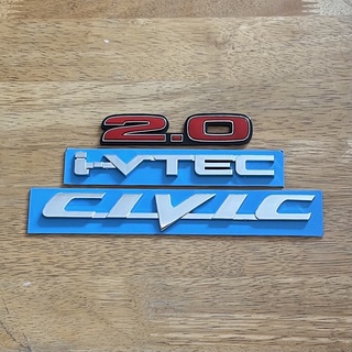 โลโก้ 2.0 i-VTEC CIVIC FD ตัวหนังสือฝาท้าย (จำนวน 3 ชิ้น)