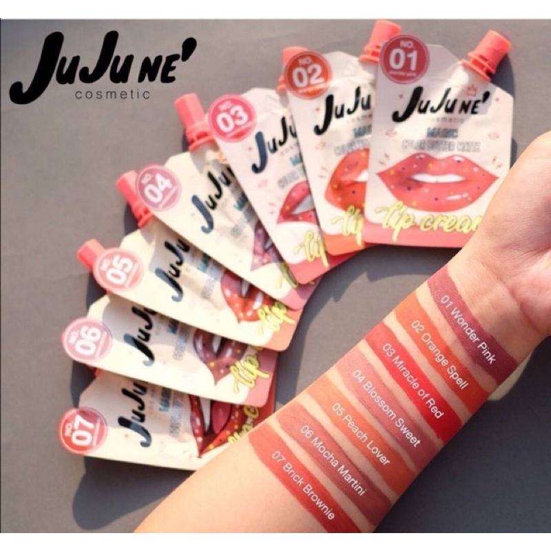 [พร้อมส่ง แบบซอง] Juju Ne' Magic Color Butter Matte Lip Cream จูจู เน่ บัเตอร์ แมท ลิป ครีม