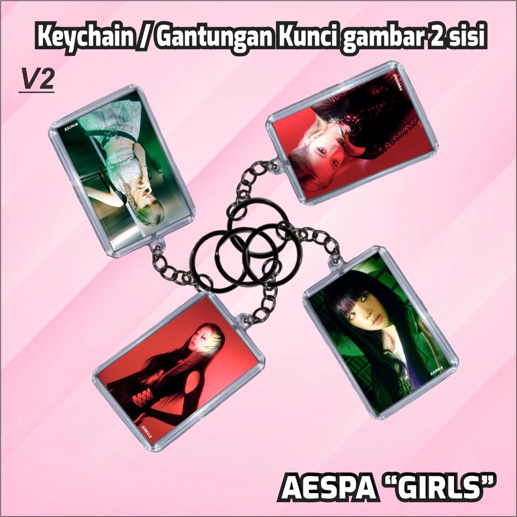 GANTUNGAN AESPA พวงกุญแจอะคริลิก // พวงกุญแจ KPOP 2 ด้าน