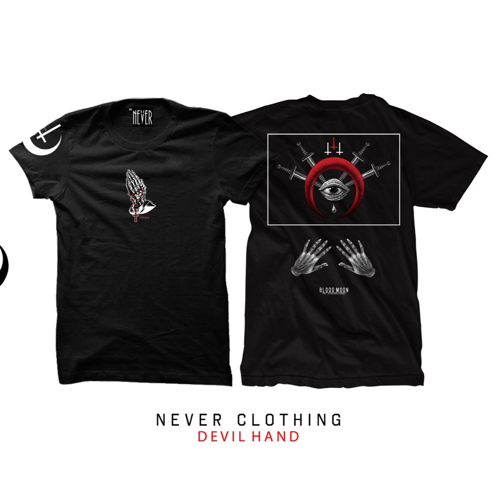 NEVER CLTG เสื้อยืด แขนสั้น รุ่น Devil Hand Black