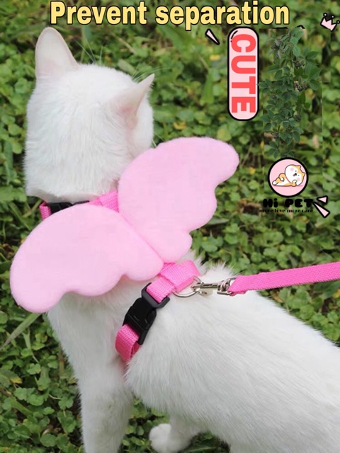 พร้อมส่งจากไทย เชือกจูงสัตว์เลี้ยง นางฟ้ามีปีกAngel wings leash[PS0023]