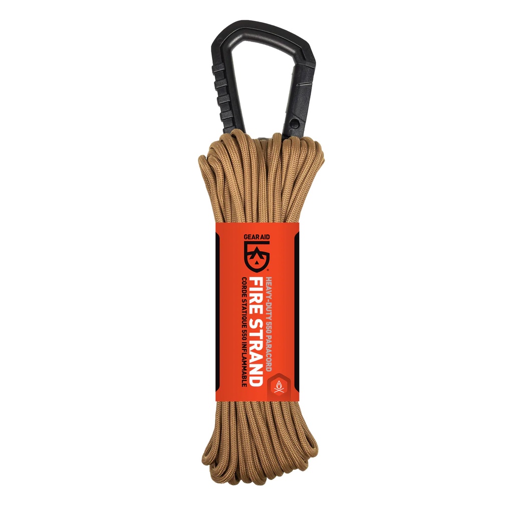 เชือกพาราคอร์ด 550  แบบส่วนแกนเป็นเชื้อไฟได้ ยาว 50 ฟุต ( 550 Paracord Fire Strand)  Gear aid