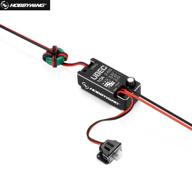 Hobbywing โมดูล BEC 10A UBEC 2-6S 6V 7.4V 8.4V ปรับได้ พร้อมกรอบโลหะ สําหรับรถบังคับ