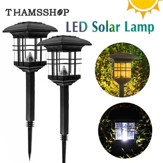 โคมไฟหัวเสาพลังงานแสงอาทิตย์ โคมไฟหัวเสา โซล่าเซลล์ พลังงานแสงอาทิตย์ Waterproof LED Solar  Light Garden Lamp thams