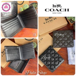 ส่งฟรี🔥  กระเป๋าสตางค์ Coach ลายC Signature Coach short wallet with Card holder (LD)