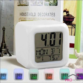 นาฬิกา ทรงลูกเต๋า ตั้งโต๊ะดิจิตอลพร้อมไฟ LED  แสดงเวลา วันที่ เดือน สัปดาห์ Desk Clock