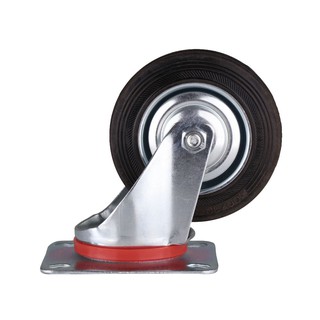 SWIVEL CASTER WHEEL 4" FITT 036100 RUBBER BLACK ลูกล้อชนิดยาง FITT 036100 แป้นหมุน 4 นิ้ว สีดำ ลูกล้อ อะไหล่เฟอร์นิเจอร์