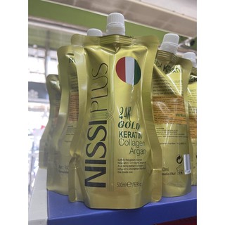 NISSI PLUS RICH 24K GOLD KERATIN COLLAGEN ARGEN 500ml เคราตินทองคำเคลือบแก้ว 24K