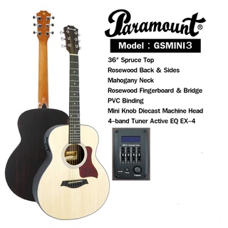 Paramount กีตาร์โปร่งไฟฟ้า 36" รุ่น GS Mini 3-EQ Guitar พร้อมส่ง ส่งไว