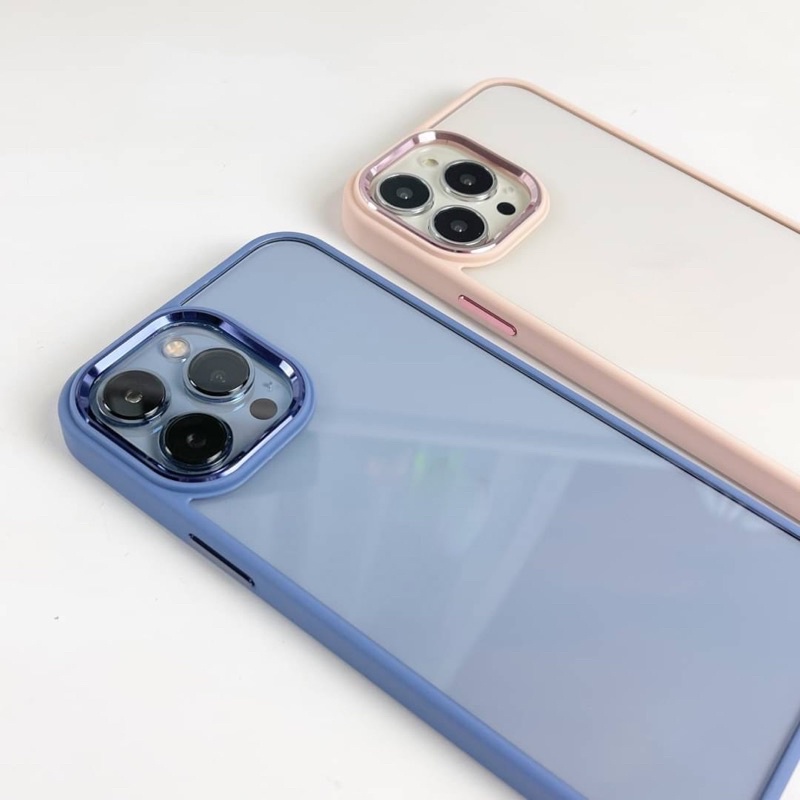 พร้อมส่งในไทย🍒 T1S72 เคสใสขอบสีขอบกล้องเงา 2ชั้น เคสชอบสี เคสไอโฟน สำหรับ iPhone case 11-13,13Pro,13Promax,14Promax