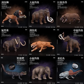 โมเดล ตุ๊กตา โมเดลสัตว์ดึกดำบรรพ์ โมเดลสัตว์ Model Smilodon primitive animal Figures Mini Miniature แมมมอธ เสือเขี้ยวดาบ