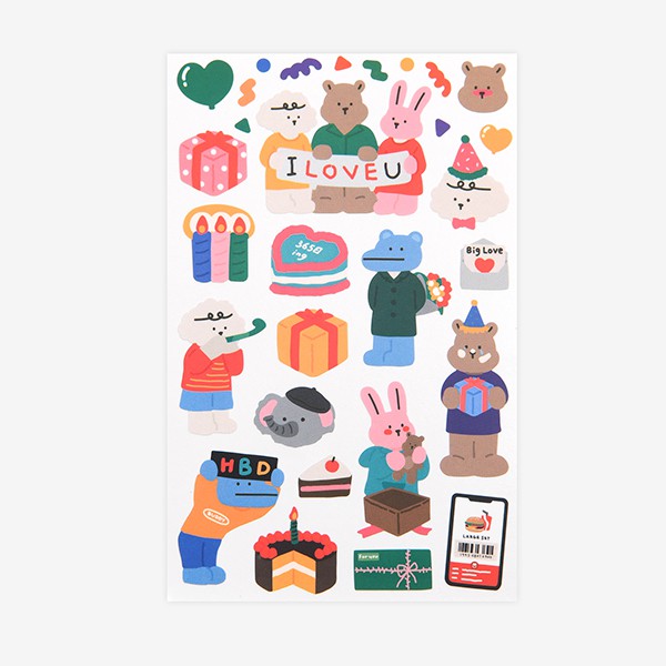 My Buddy Sticker ลาย 01-16 สติ๊กเกอร์สัตว์น้อยแสนน่ารัก จาก Dailylike ลิขสิทธิ์แท้