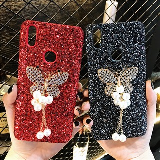 เคสโทรศัพท์ประดับเพชรลายผีเสื้อสําหรับ vivo v 11 i v 15/pro y 91 y 91 i y 95 v 9 y 85 v 7 y 75 y 79