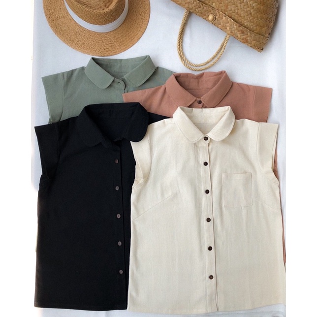 🧶ลักษณ์🛒เสื้อเชิ้ตแขนกุดผ้าฝ้ายพื้นเมือง🛎🌿