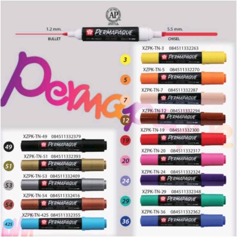 ปากกามาร์คเกอร์สี เพอร์มาเพ็ค Permapaque Sakura เขียนได้หลายพื้นผิว ลบได้ด้วยผ้าชุปน้ำ รหัส XZPK-T - รูปที่ 5