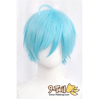 วิกคอสเพลย์ วิกผม Cosplay วิกผมสีฟ้าใส วิกผมสั้นซอย 30 cm