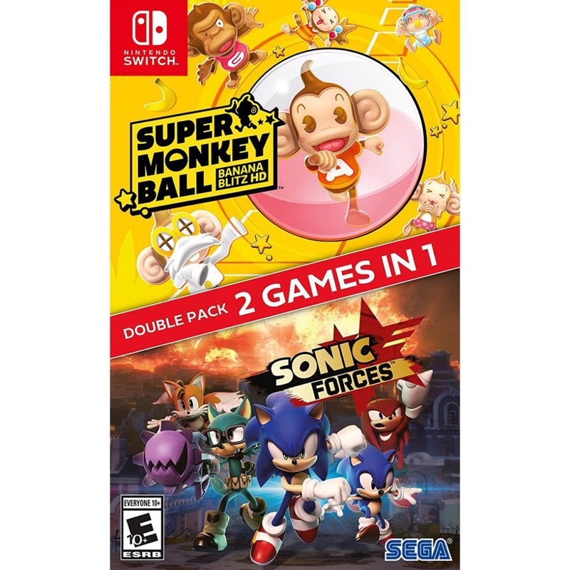 (พร้อมส่ง) Nintendo Switch : Sonic Forces + Super Monkey Ball: Banana Blitz HD Double Pack มือ 1