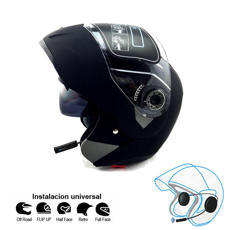 หมวกกันน็อกMotorcycle Dual Visor Helmet Modular Flip Up Helmet Racing