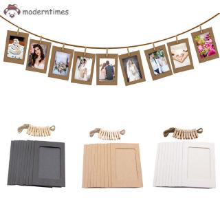 ✡MT✡ 10Pcs Paper Photo Frame Wall Hanging Picture Album Rope Clip DIY Home Decor