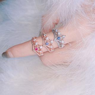 ราคาแหวน ZHOUYANG ดีไซน์มงกุฎเจ้าหญิง แบบกลวง ประดับคริสตัล และเพทายสีฟ้า สีชมพู สีม่วง ดีไซน์สวย หรูหรา