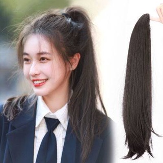 แฮร์พีชหางม้าแบบหนีบ ผมหางม้า  แฮร์พีชผมแท้  Wig Ponytail Typing Type Type Simulation, Ponytail High Ponytail Straps สายรัดธรรมชาติ