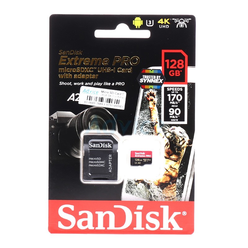 Micro SD 128GB Class10 Sandisk EXTREME PRO (170 MB/s.)