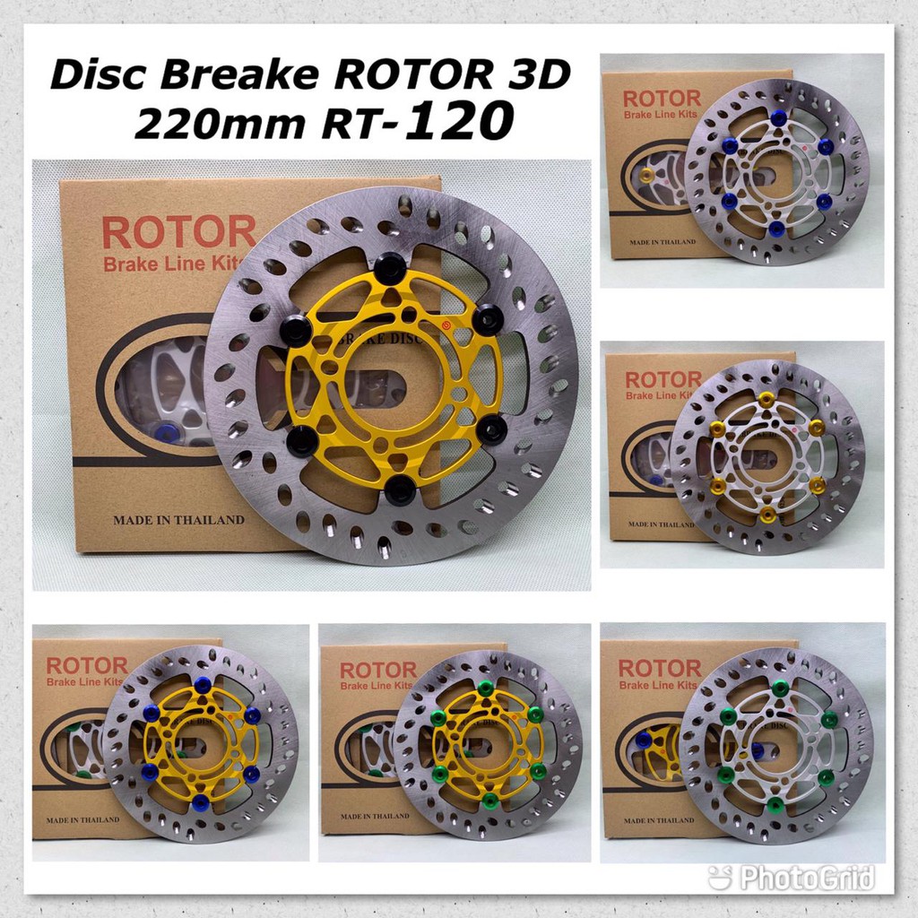 Disc ROTOR 220 มม.Universal Hole 4 N120 Star 3 ขนาด CNC Floting ปุ่ม CNC ดิสก์เบรกหน้า Universal 220 มม. 4 Mio Soul Xeon Nouvo Jupiter MX Vega Beat Scoopy Genio Click Vario 110 125 150