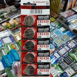 (5ก้อน) ถ่านกระดุมMaxell CR2430 Lithium 3V 1แพค 5ก้อน ของใหม่ ของแท้