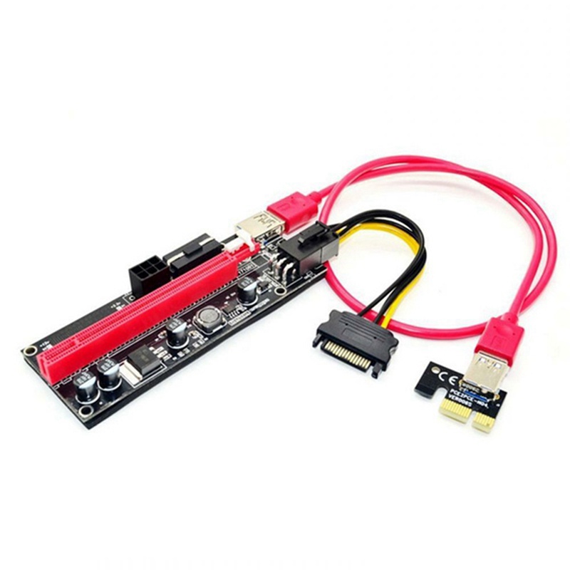 6 ชิ้น VER009 USB 3.0 PCI-E Riser VER 009S Express 1X ถึง 16X Extender Riser อะแดปเตอร์การ์ด SATA 15