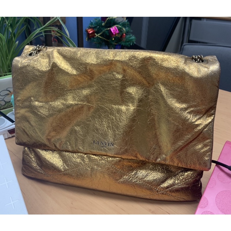 Lanvin’s Metallic Sugar Quilted Paper Effect Leather Bag