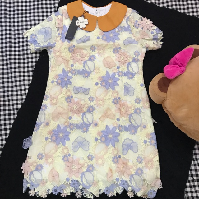 Bo rich ta Size L เดรสดอกไม้ 3D