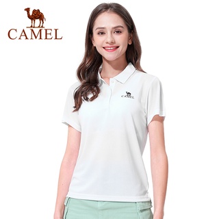 Camel เสื้อโปโลแขนสั้น แบบแห้งเร็ว เหมาะกับเล่นกีฬากลางแจ้ง สําหรับผู้หญิง