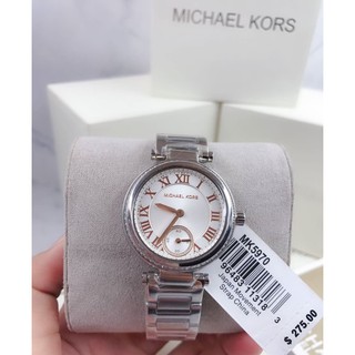 MK5970 สีเงิน ตัวเลขโรมัน ขนาด 33 mm.  MICHAEL KORS Skylar Silver Dial Stainless Steel Ladies Watch