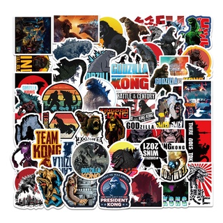 สติ๊กเกอร์ Godzilla Vs Kong Graffiti ลายการ์ตูนกันน้ํา 50 ชิ้นสําหรับตกแต่งกระเป๋าเดินทาง