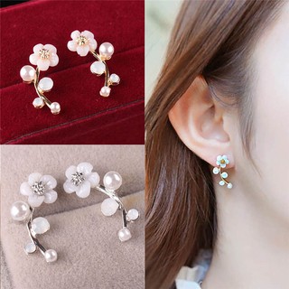 เครื่องประดับสตรีต่างหูแบบติดหูคริสตัล Rhinestone 1 คู่