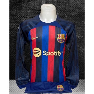 ส่งฟรี EMS ชุดบอลบาร์เซโลน่า Barcelona แขนยาว ชุดฟุตบอล เสื้อบอล