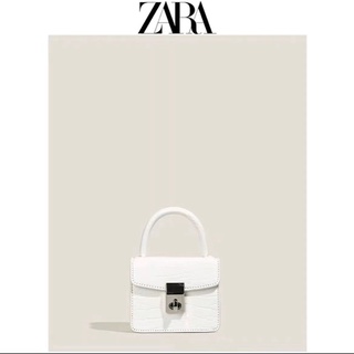 Zara กระเป๋าสะพายไหล่ ทรงสี่เหลี่ยม ลายหนังจระเข้ พร้อมสายสะพาย ขนาดเล็ก ระดับไฮเอนด์ แฟชั่นฤดูร้อน สําหรับสตรี 2022