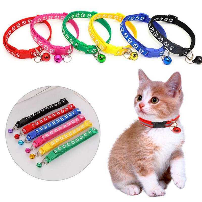 RANTAI KUCING LOCENG ปรับ Bell Small Footprint สัตว์เลี้ยงผ้าไนลอนแมวแมวสุนัขลูกสุนัขเข็มขัด Colar K