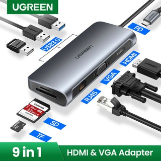 UGREEN USB TYPE-C MULTIPORT ADAPTER MULTIPORT HUB 9 IN 1 (อุปกรณ์แปลงสัญญาณ) USB 3.0 HUB รับประกันศูนย์ไทย 2 ปีเต็ม