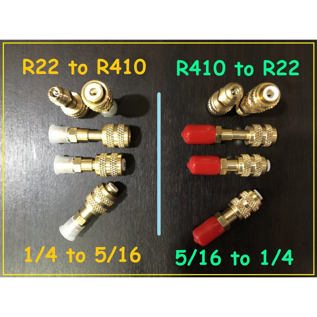 [ 1 อัน ] หัวแปลง น้ำยา / ข้อต่อ น้ำยา จาก R410 R32 to R22หรือ จาก R22 to R410 หรือ R32 เลือกได้ วัส