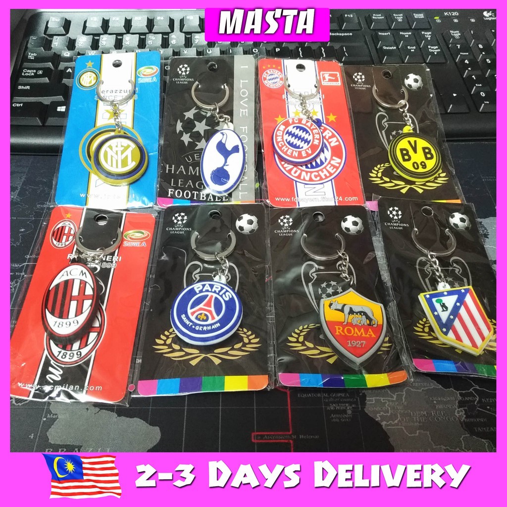 พวงกุญแจยาง bola bayern psg acmilan ortmund intermilan เป็นเดือย roma