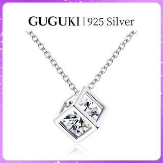 GUGUKI Love Rubiks Cube สร้อยคอเงินสเตอร์ลิงจี้หญิงลมเย็นแฟน Clavicle Chain 520 ของขวัญวันวาเลนไทน์สำหรับแฟน 925 เงินเครื่องประดับ