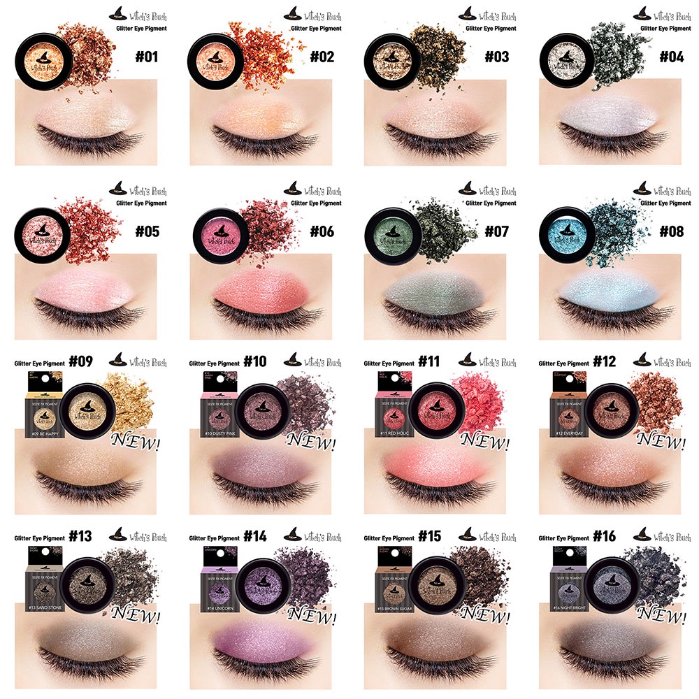 Witch's Pouch อายแชโดว์ กลิตเตอร์ สไตล์เกาหลี สําหรับแต่งหน้า