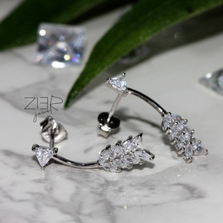 ต่างหู เงินแท้ 925 ประดับพลอยCZ Earring Silver 925 With Cubic Zirconia-(E26160041)