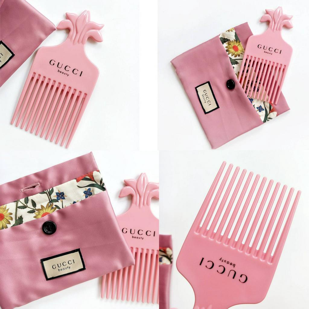 Gucci Beauty Comb &amp; Floral Pouch Case ( กระเป๋า+หวี )