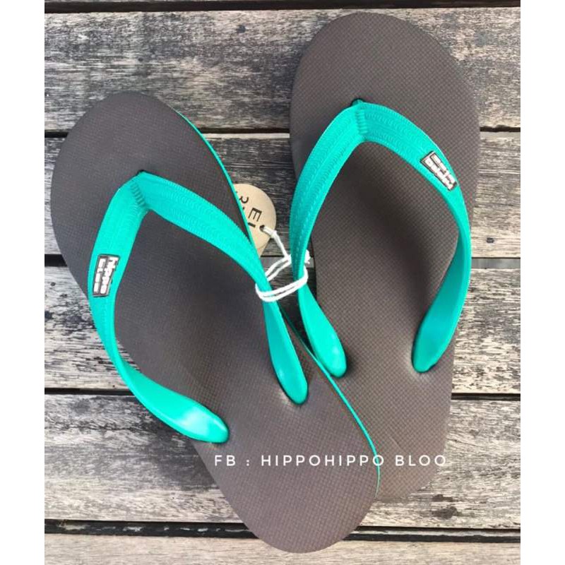 สีน้ำตาล หูเขียว Brown Green Hippo shoe รองเท้าแตะ No-39-40-41-42-43-44-45-46