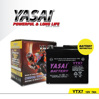 แบตบิ๊กไบค์  แบตเตอรี่มอเตอร์ไซค์  BATTERY BIGBIKE YASAI YTX7 12V 7Ah