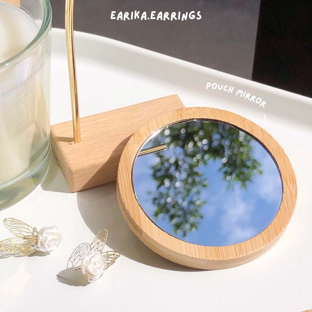 earika.earrings - pouch mirror กระจกแต่งหน้าทรงเกาหลีขนาดพกพาสะดวก