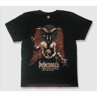 เสื้อยืดผ้าฝ้าย เสื้อวง behemoth เสื้อวงร็อค behemoth 📌ป้าย rock yeah 📌